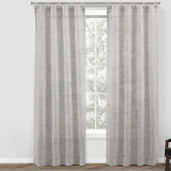 Cheap Online Everett Grey Tab Top Light Filtering Curtain Panel, 84