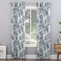 Cheap Online Joanna Blue Thermal Lined Blackout Grommet Curtain Panel, 84
