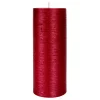 Cheap Online Red Glittered Unscented Pillar Candle, 8