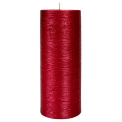 Cheap Online Red Glittered Unscented Pillar Candle, 8