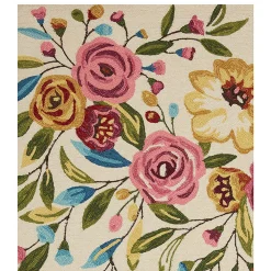 Clearance Sale (A467) Summerton Pink Floral Hooked Runner, 2 5