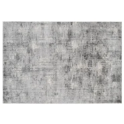 Clearance Sale (B656) Mixed Grey Abstract Soft High & Low Design Accent Rug, 2 4