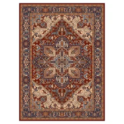 Clearance Sale (D531) Empress Red Medallion Design Area Rug, 8 10