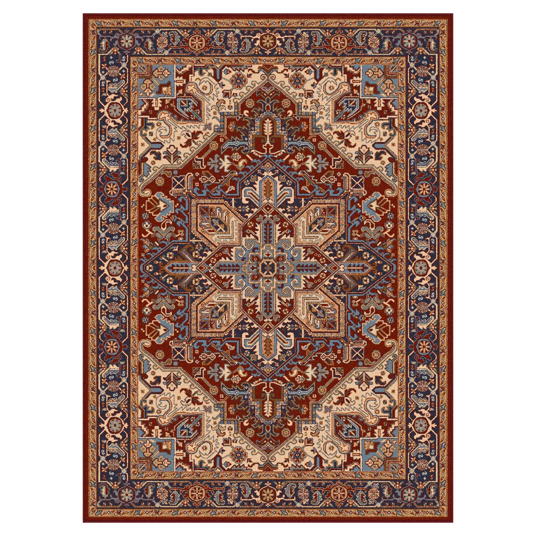 Clearance Sale (D531) Empress Red Medallion Design Area Rug, 8 10