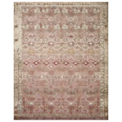 Clearance Sale (D572) Freya Pink Floral Washable Area Rug, 8 10