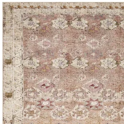 Clearance Sale (D572) Freya Pink Floral Washable Area Rug, 8 10