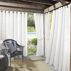 Clearance Sale Darian White Outdoor Light Filtering Curtain Panel, 84