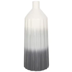 Clearance Sale Laila Ali Grey Ombre Ribbed Ceramic Vase, 13.5