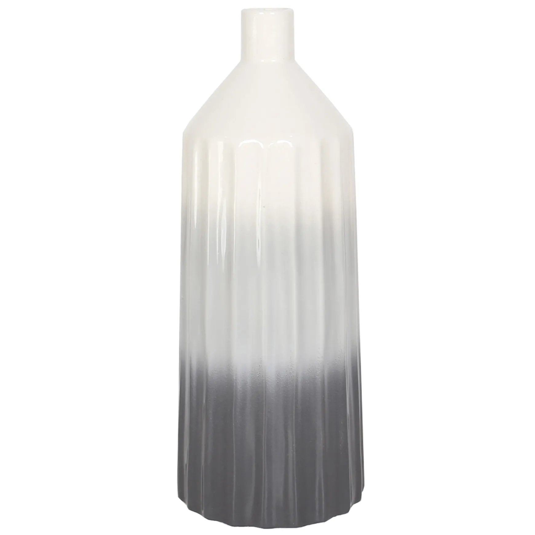 Clearance Sale Laila Ali Grey Ombre Ribbed Ceramic Vase, 13.5