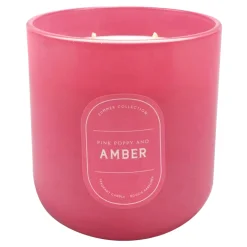 Clearance Sale Pink Poppy & Amber Scented Glass Candle, 12.5Oz