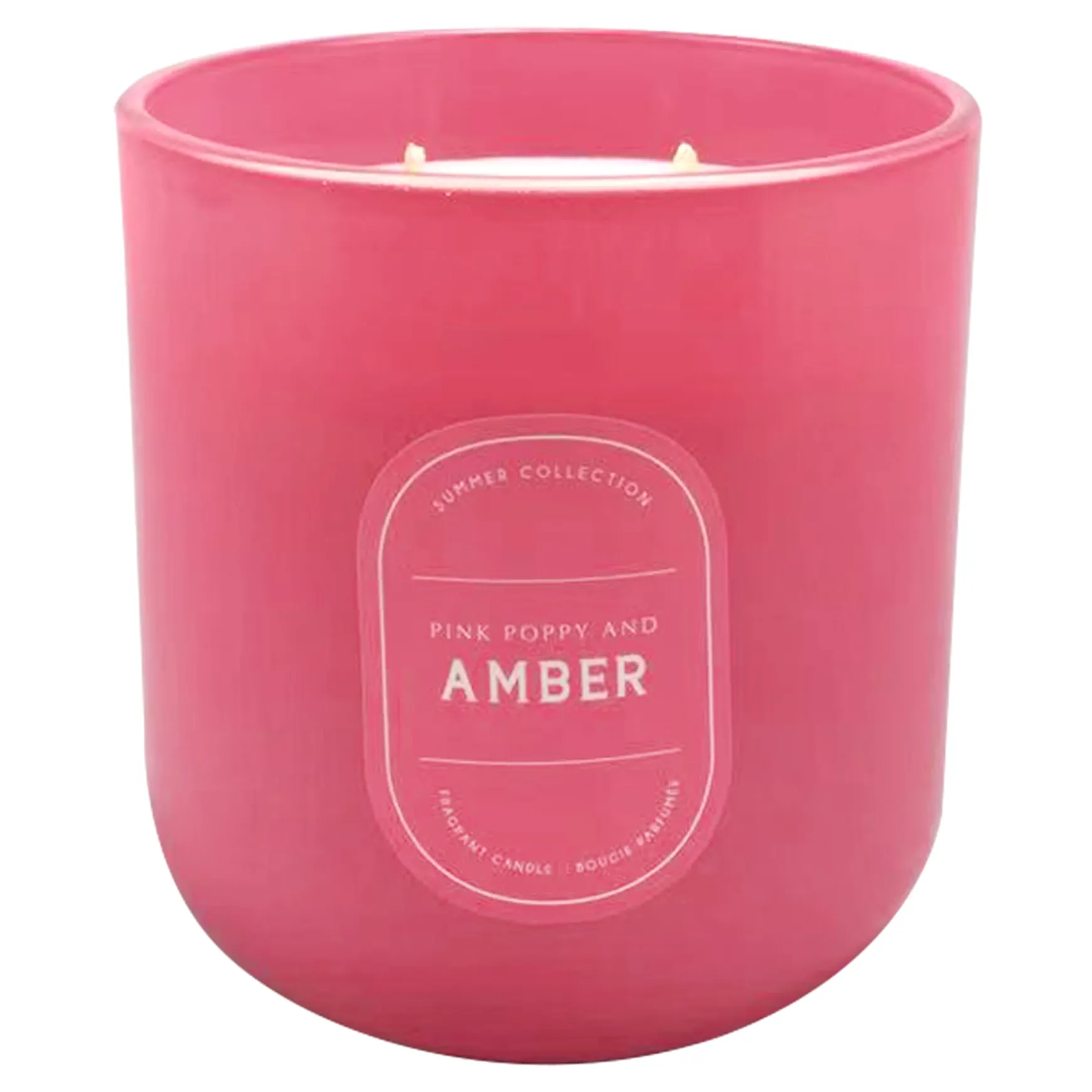 Clearance Sale Pink Poppy & Amber Scented Glass Candle, 12.5Oz