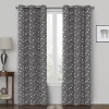 Clearance Sale Rockwell Grey Embroidered Blackout Grommet Curtain Panel, 84