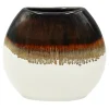 Clearance Sale White & Brown Reactive Ceramic Vase, 7