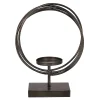 Closeout Sale Brown Circle Pillar Candle Holder, 13