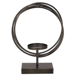 Closeout Sale Brown Circle Pillar Candle Holder, 13
