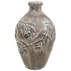 Closeout Sale Carved Brown Leaf Vase, 11