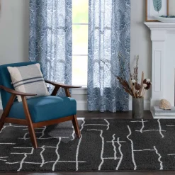 Closeout Sale (D557) Mirabella Black Area Rug, 5 7