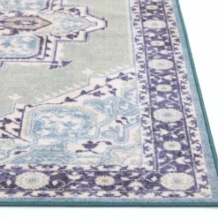 Closeout Sale (D562) Venus Blue Multi-Colored Medallion Area Rug, 4 6