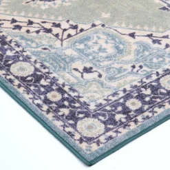 Closeout Sale (D562) Venus Blue Multi-Colored Medallion Area Rug, 4 6