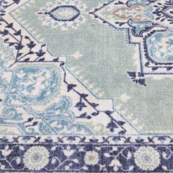 Closeout Sale (D562) Venus Blue Multi-Colored Medallion Area Rug, 4 6