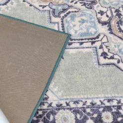 Closeout Sale (D562) Venus Blue Multi-Colored Medallion Area Rug, 4 6