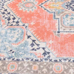 Closeout Sale (D561) Venus Pink Multi-Colored Medallion Accent Rug, 2 4