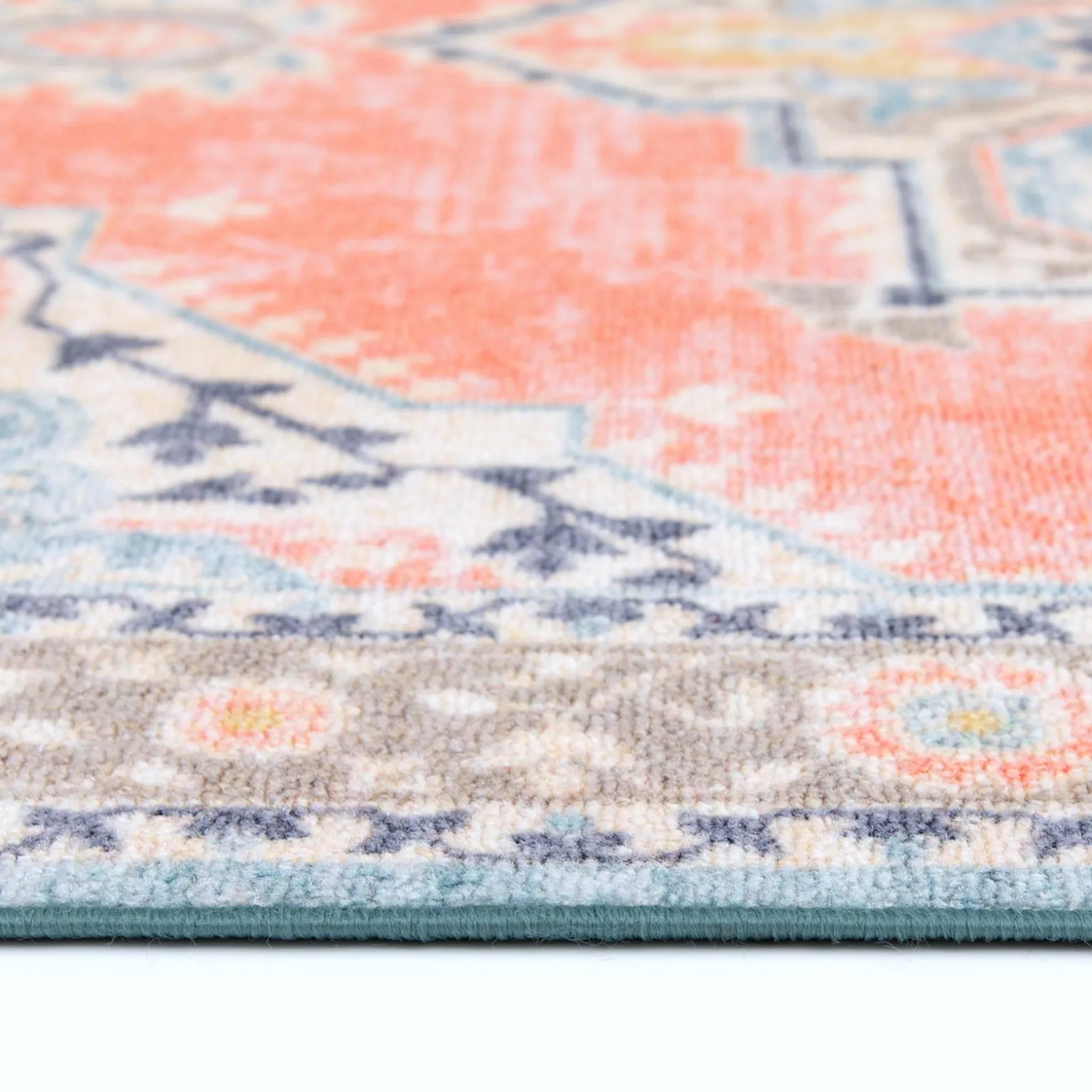 Closeout Sale (D561) Venus Pink Multi-Colored Medallion Accent Rug, 2 4