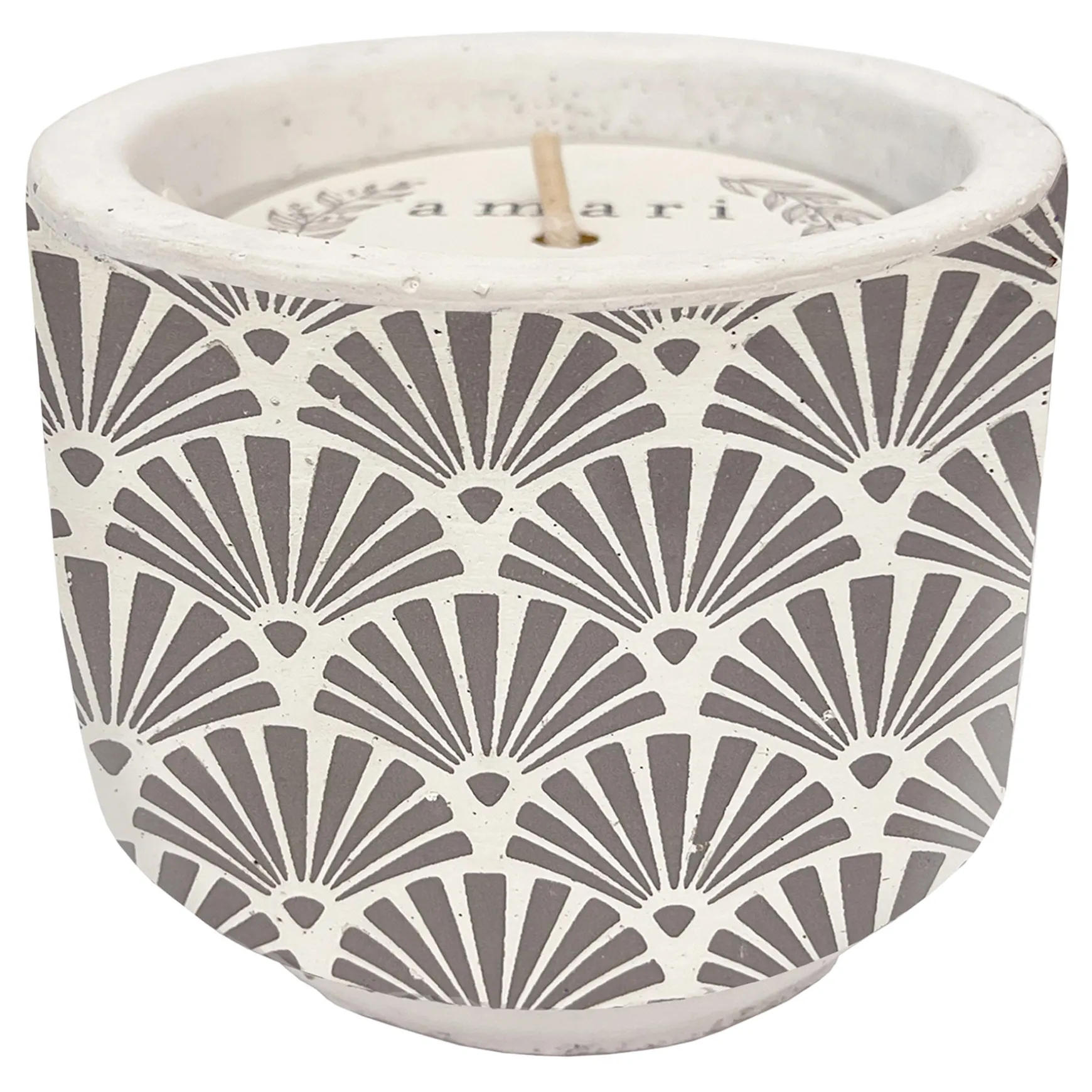 Closeout Sale Grey Patterned Cement Citronella Candle