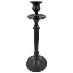 Closeout Sale Matte Black Taper Candle Holder, 10