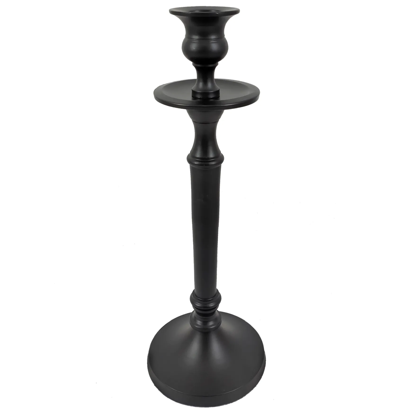 Closeout Sale Matte Black Taper Candle Holder, 10