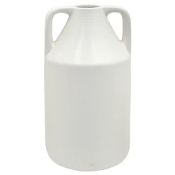 Closeout Sale Tracey Boyd White Ceramic Vase With Handles, 9.5