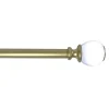 Closeout Sale Turner Clear Ball 36 -72 Adjustable 1/2 Diameter Curtain Rod, Brass Finish