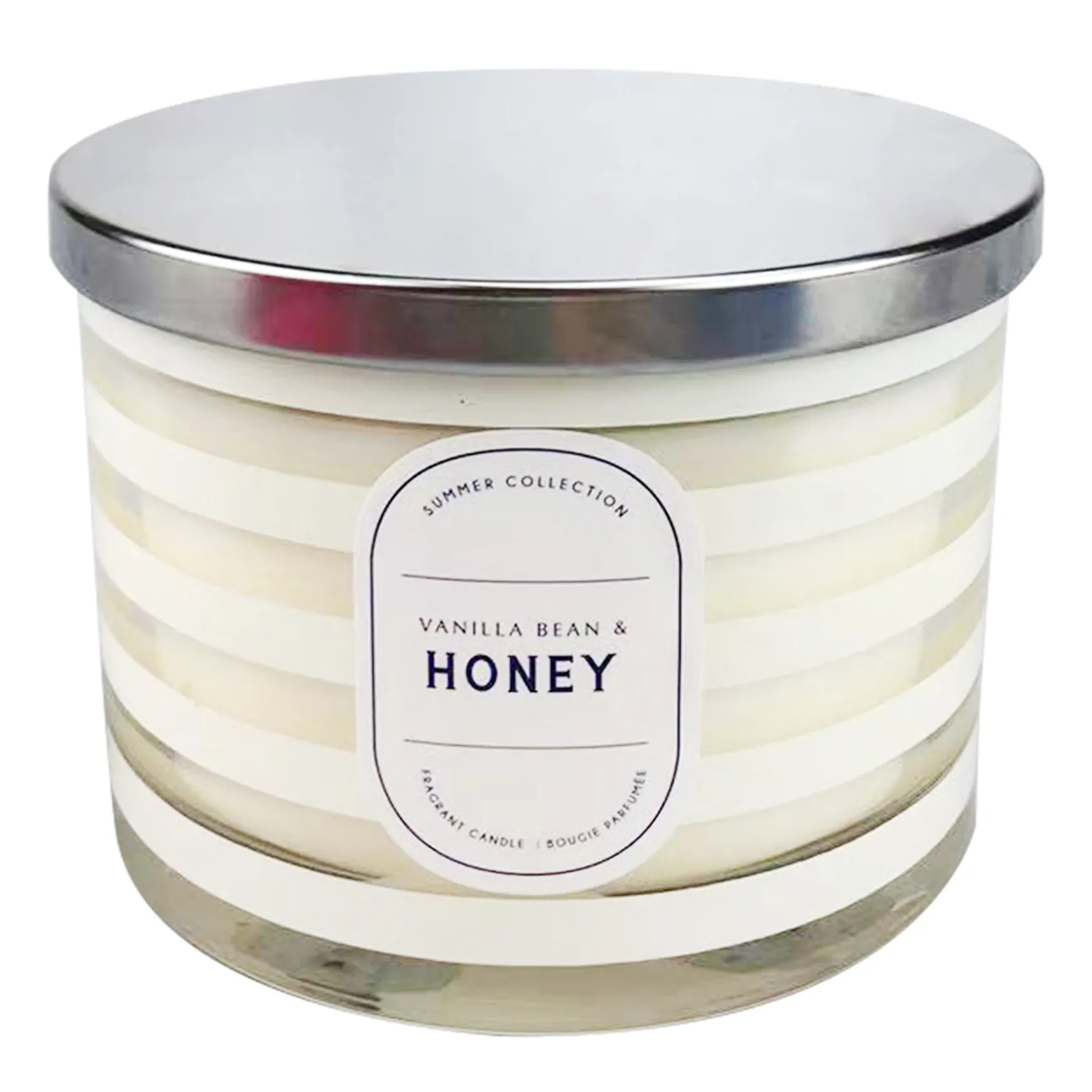 Closeout Sale Vanilla Bean & Honey Glass Candle,16Oz