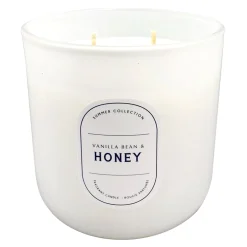 Closeout Sale Vanilla Bean & Honey Scented Glass Candle,12.5Oz