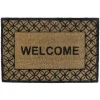 Closeout Sale Welcome Rings Natural & Black Coir Mat, 18 27
