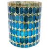 Discount Sale Blue & Gold Mosaic Hurricane Candle Holder, 5.7