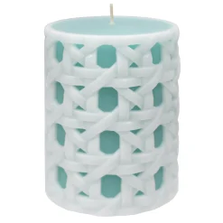 Discount Sale Grace Mitchell Unscented Basket Pillar Candle, 4