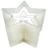 Discount Sale Honey & Vanilla Bean Scented White Star Glass Candle, 4Oz