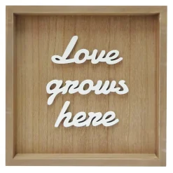 Discount Sale Honeybloom Love Grows Here Wooden Block Sign, 10