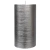Discount Sale Silver Glittered Unscented Pillar Candle, 6