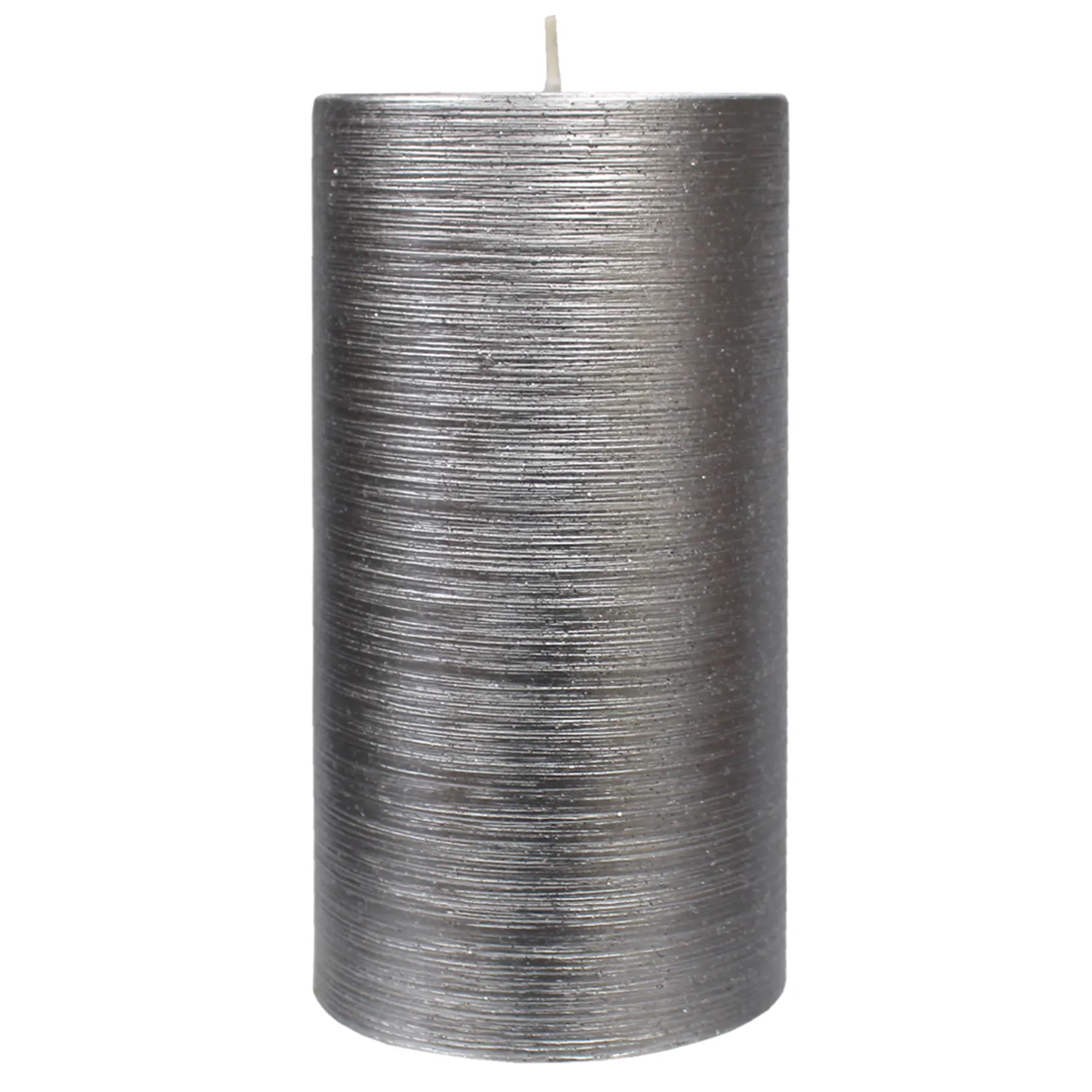 Discount Sale Silver Glittered Unscented Pillar Candle, 6
