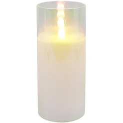 Discount Sale 3X7 Led Glass Wax Candle In Glass Cylinder 6 Hour Timer