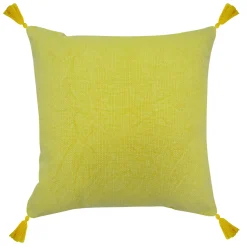 Discount Sale Yellow Washed With Tassels Pillow 22X22