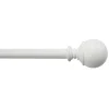 Exclusive Alex Ball 18 -36 Adjustable 1/2 Diameter Curtain Rod, White Finish