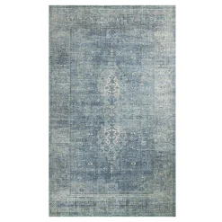 Exclusive (B721) Alana Blue Medallion Accent Rug, 3 5