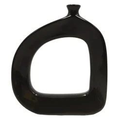 Exclusive Black Open Ceramic Vase, 9.5