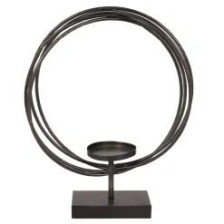 Exclusive Brown Circle Pillar Candle Holder, 15
