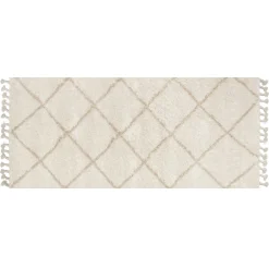 Exclusive (C172) Sandee Neutral Shag Fringe Runner, 2 5