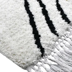 Exclusive (C186) White & Black Chevron Shag Area Rug, 5 7