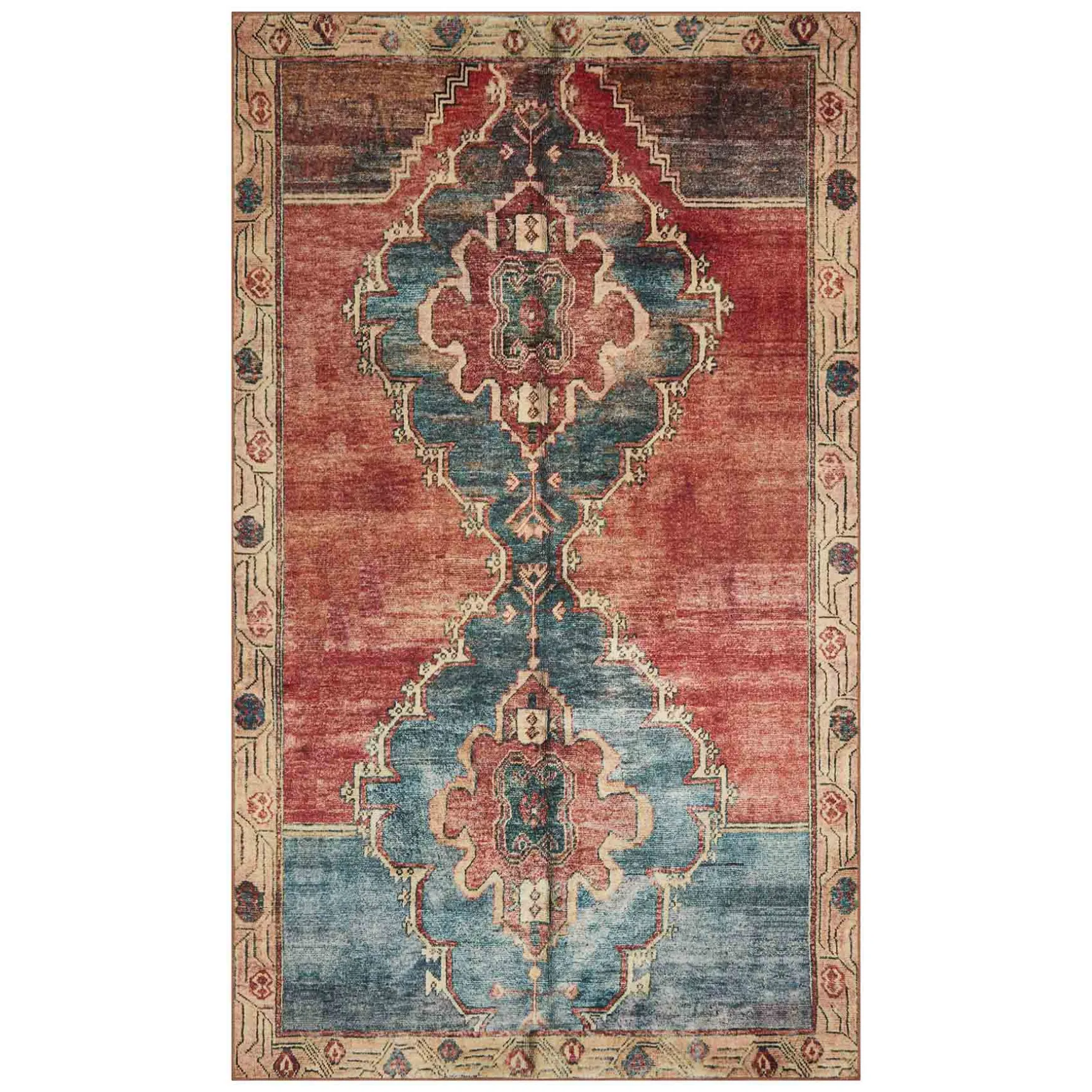 Exclusive (D567) Freya Orange Medallion Washable Accent Rug, 3 5